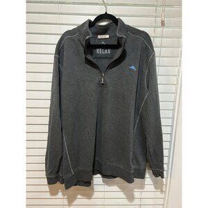Tommy Bahama Relax Gray 1/4 Zip Pullover‎ - Size XXL